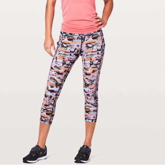 LULULEMON Speed Up Crop 20” Inversion Multi Colored pink purple orange black 6 - Picture 2 of 12